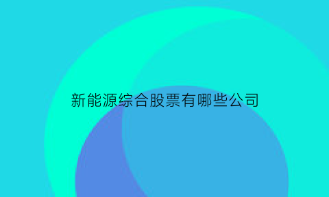 新能源综合股票有哪些公司