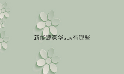 新能源豪华suv有哪些