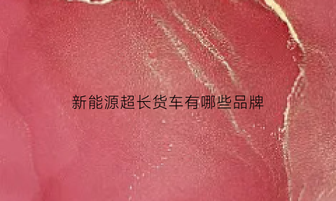 新能源超长货车有哪些品牌