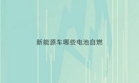 新能源车哪些电池自燃