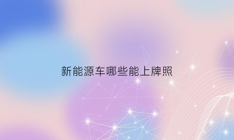 新能源车哪些能上牌照