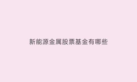 新能源金属股票基金有哪些(新能源金属股票基金有哪些)