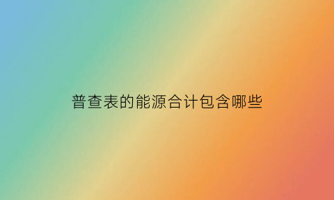 普查表的能源合计包含哪些