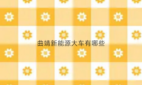 曲靖新能源大车有哪些