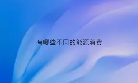 有哪些不同的能源消费