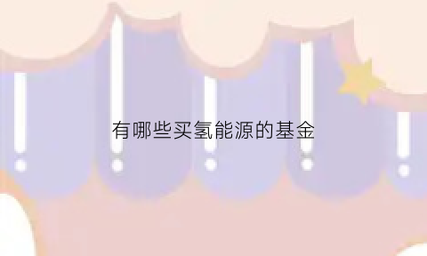 有哪些买氢能源的基金(氢能源买什么基金)