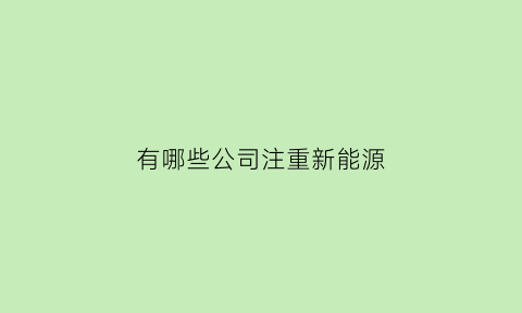 有哪些公司注重新能源(有哪些公司注重新能源的)