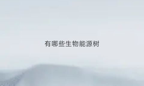 有哪些生物能源树(生物能源作物有哪些)