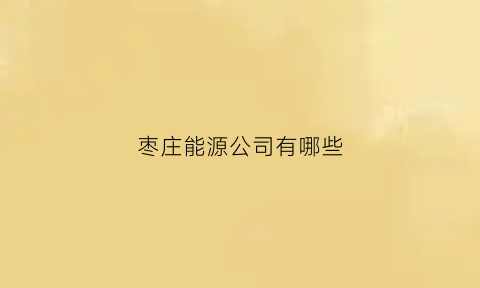 枣庄能源公司有哪些