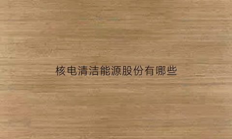 核电清洁能源股份有哪些(核电清洁能源)