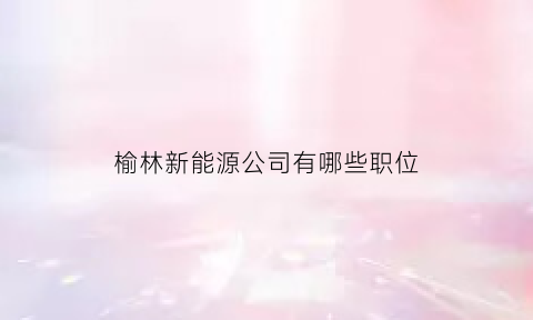 榆林新能源公司有哪些职位(陕西榆林能源集团新能源科技有限公司)