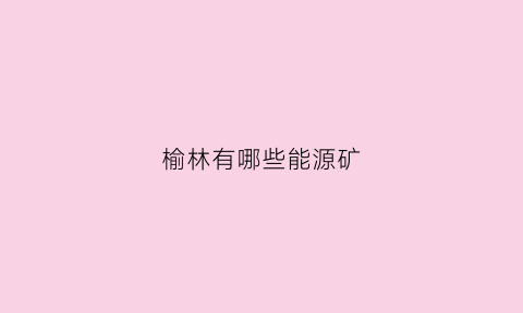 榆林有哪些能源矿