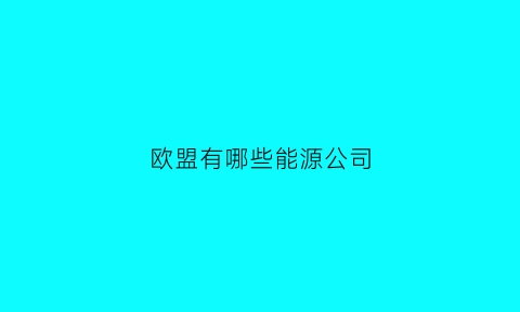 欧盟有哪些能源公司