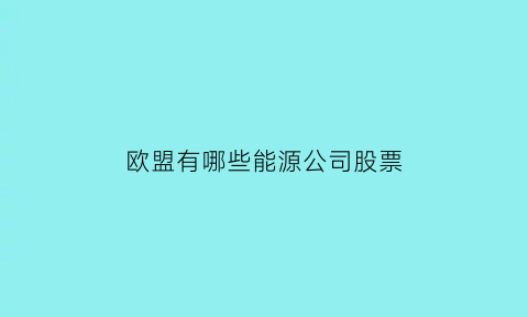 欧盟有哪些能源公司股票