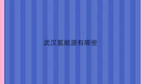 武汉氢能源有哪些