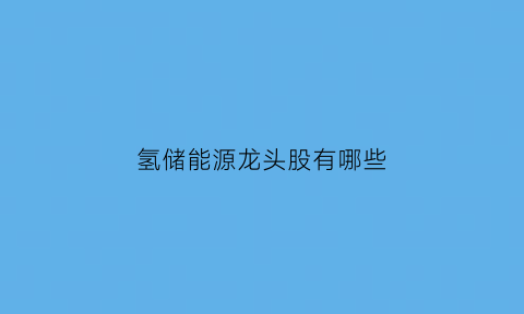 氢储能源龙头股有哪些