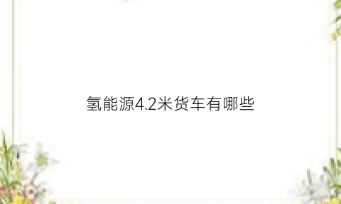 氢能源4.2米货车有哪些