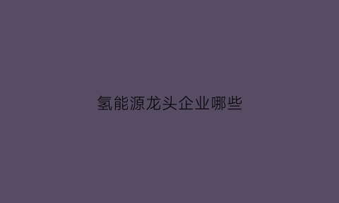 氢能源龙头企业哪些