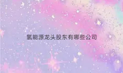 氢能源龙头股东有哪些公司