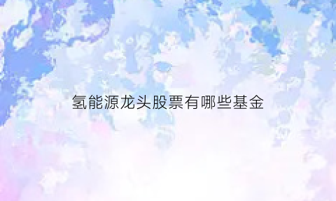 氢能源龙头股票有哪些基金