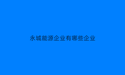 永城能源企业有哪些企业