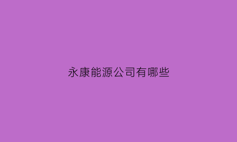 永康能源公司有哪些