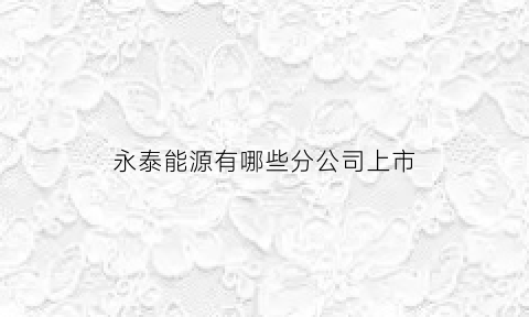 永泰能源有哪些分公司上市