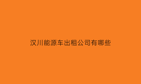 汉川能源车出租公司有哪些