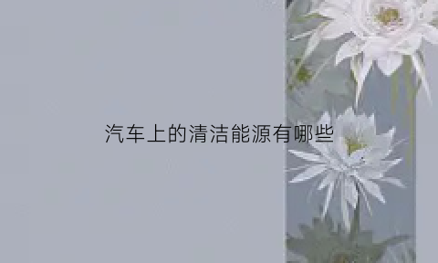 汽车上的清洁能源有哪些