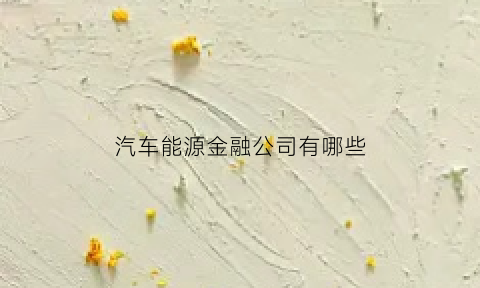 汽车能源金融公司有哪些