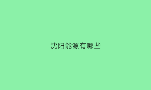 沈阳能源有哪些