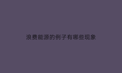 浪费能源的例子有哪些现象(浪费能源的例子有哪些现象和危害)