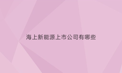 海上新能源上市公司有哪些