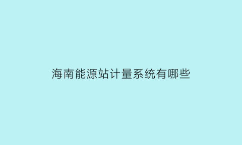 海南能源站计量系统有哪些(海南能源规划)