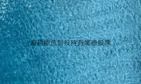 海越能源创投持有哪些股票