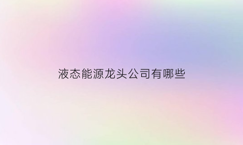 液态能源龙头公司有哪些