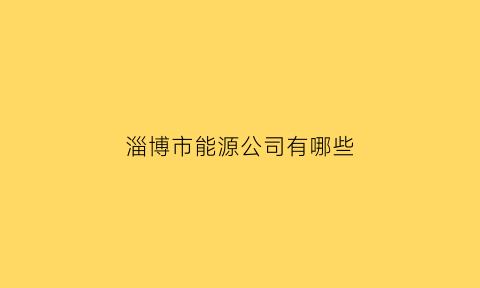 淄博市能源公司有哪些