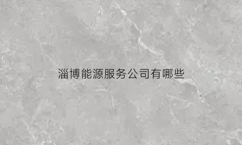 淄博能源服务公司有哪些