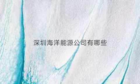 深圳海洋能源公司有哪些