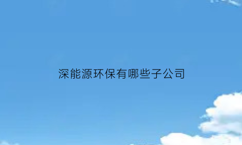 深能源环保有哪些子公司