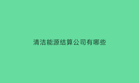 清洁能源结算公司有哪些