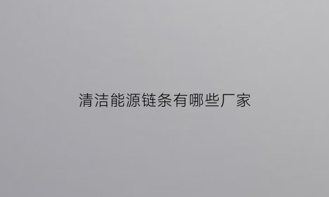 清洁能源链条有哪些厂家