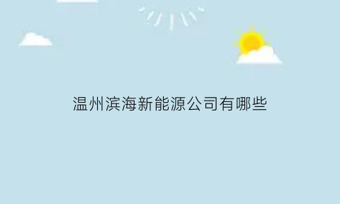 温州滨海新能源公司有哪些