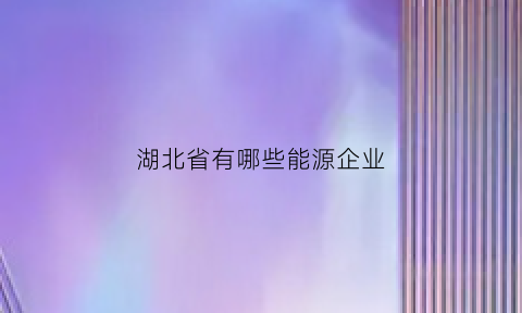 湖北省有哪些能源企业