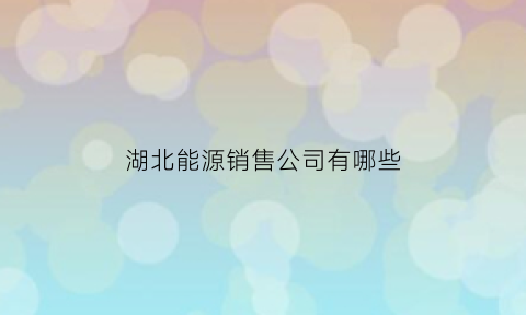 湖北能源销售公司有哪些