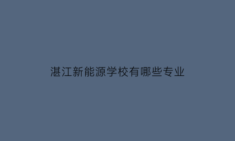 湛江新能源学校有哪些专业(湛江新能源学校有哪些专业可选)