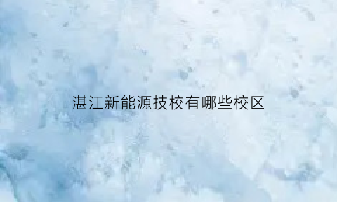 湛江新能源技校有哪些校区(湛江新能源技校有哪些校区啊)