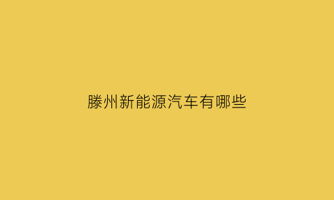 滕州新能源汽车有哪些