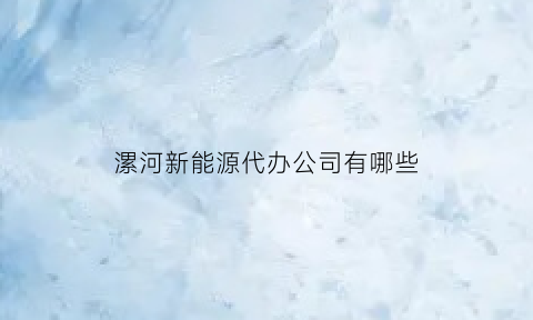 漯河新能源代办公司有哪些