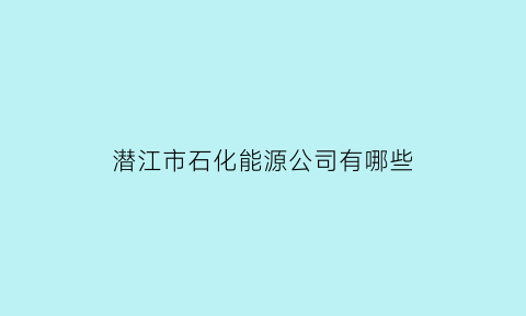 潜江市石化能源公司有哪些(中石化潜江炼油厂)